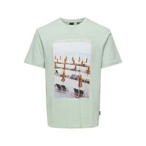 T-shirt à manches courtes homme Only & Sons Onskolton Reg Beach Surf Vert