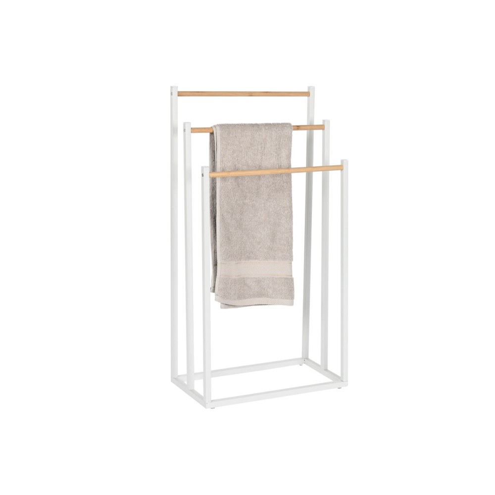 Handtuchständer Home ESPRIT Weiß natürlich Metall Bambus 45 x 22 x 85 cm
