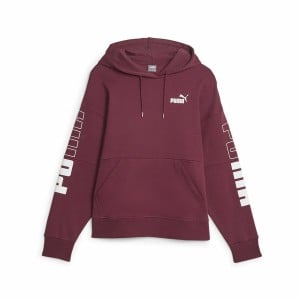 Sweat à capuche femme Puma Power Colorblock Rouge foncé