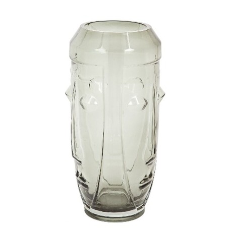 Vase Romimex Grau Glas Gesicht 11 x 30 x 11 cm