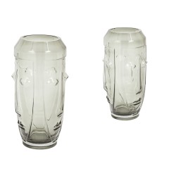 Vase Romimex Grau Glas Gesicht 11 x 30 x 11 cm