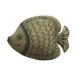 Wanddekoration Romimex Weiß Metall Fisch 27 x 10 x 3 cm