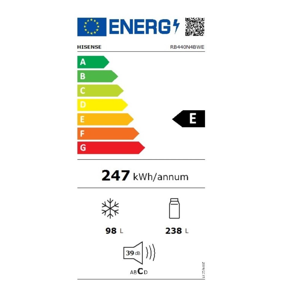 Kühl-Gefrierkombination Hisense RB440N4BWE Weiß