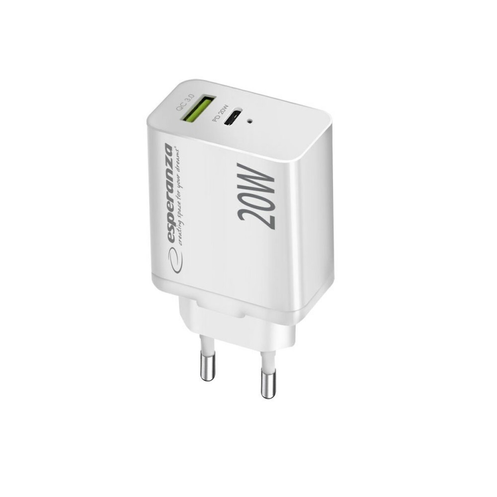 Wandladegerät Esperanza EZC105W Weiß 20 W