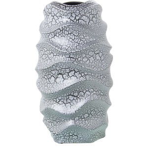 Vase Alexandra House Living Gris Argenté Céramique Craquelé 22 x 22 x 39 cm