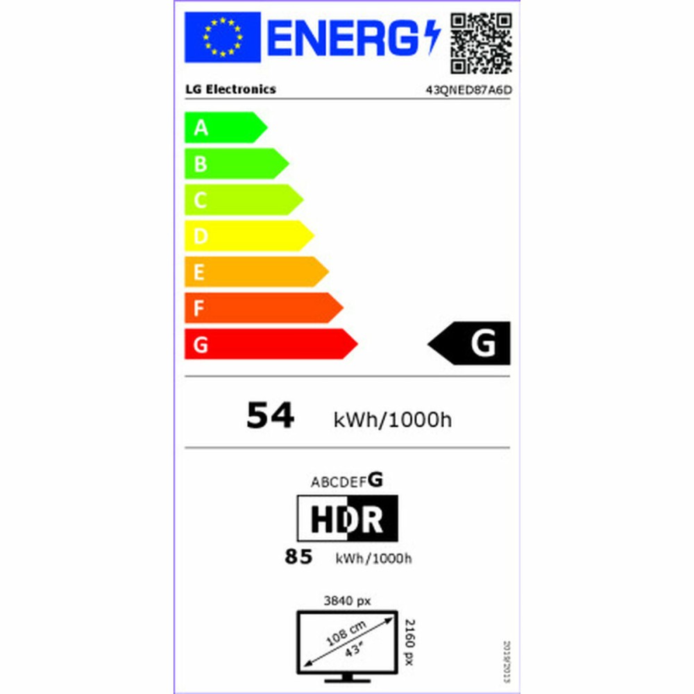 TV intelligente LG 43QNED87A6D 43" 4K Ultra HD LED HDR Edge-LED QNED
