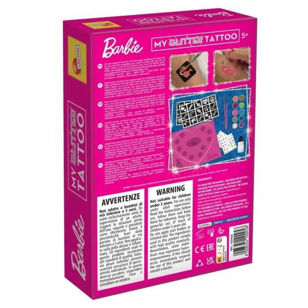 Temporary Tattoos Lisciani Giochi My Glitter Tatoo Glitter 20 Pieces