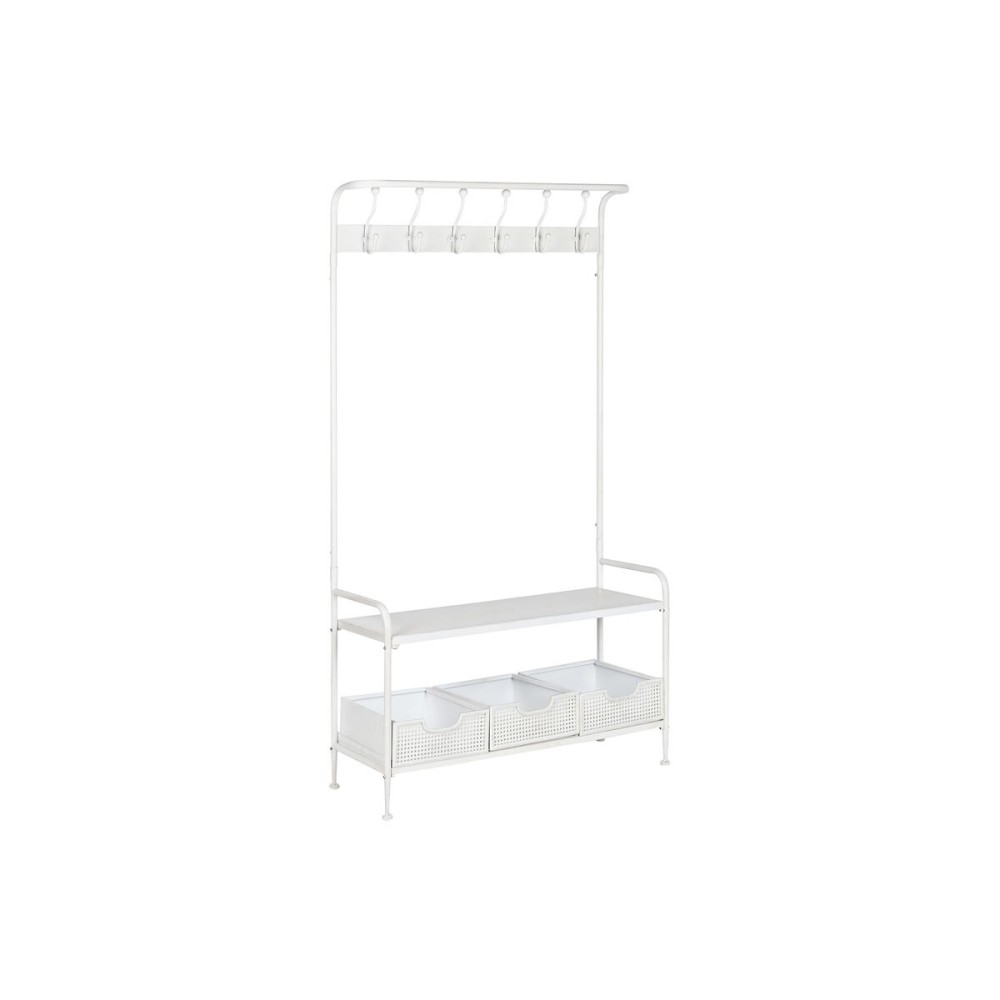 Garderobe mit Einlegeboden Home ESPRIT Weiß Metall Loft 110 x 36 x 186 cm