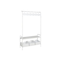 Garderobe mit Einlegeboden Home ESPRIT Weiß Metall Loft 110 x 36 x 186 cm