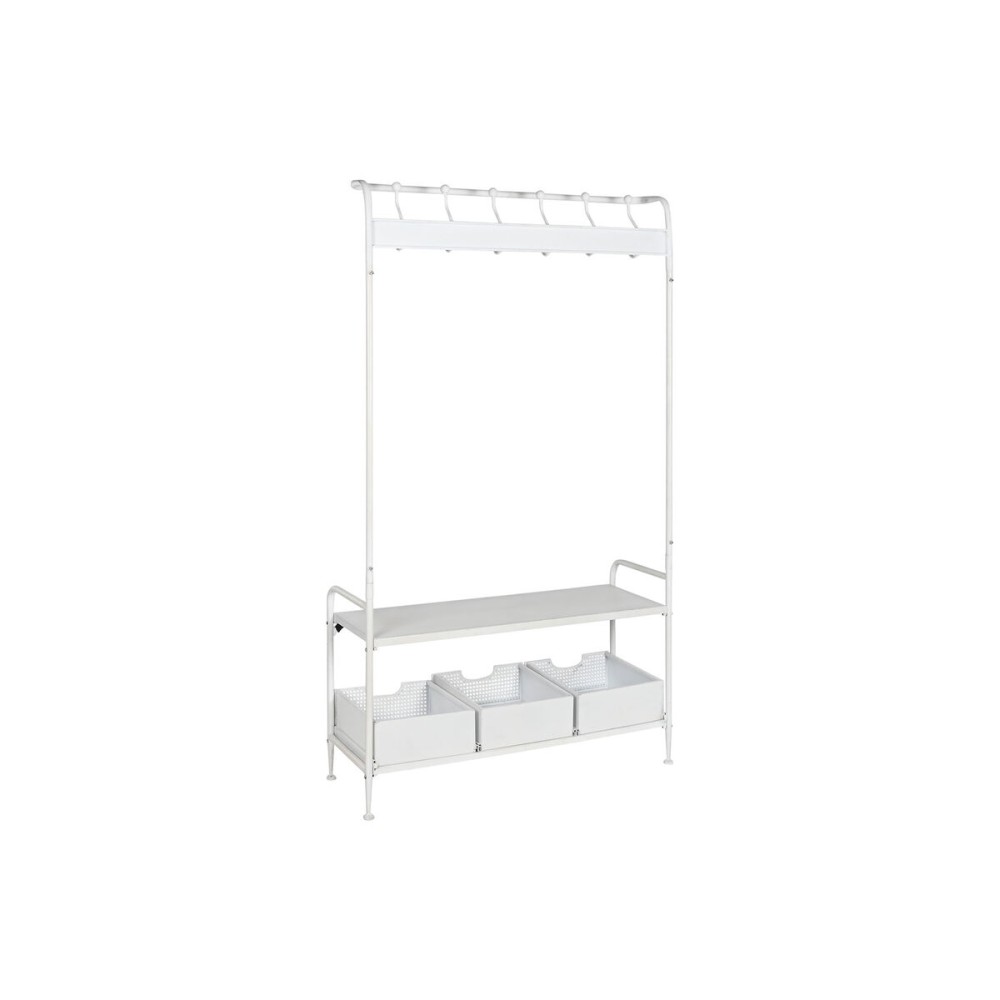 Garderobe mit Einlegeboden Home ESPRIT Weiß Metall Loft 110 x 36 x 186 cm