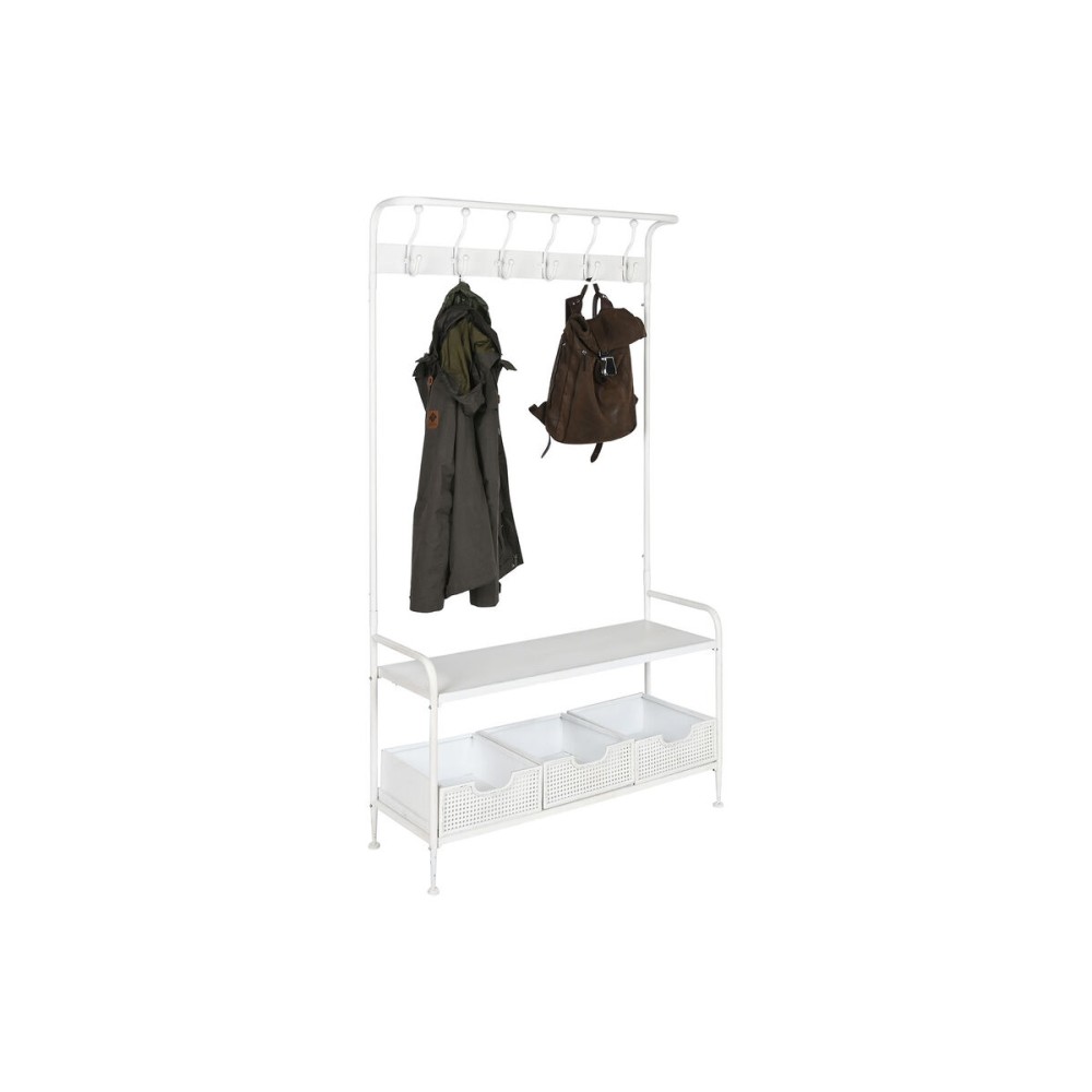 Garderobe mit Einlegeboden Home ESPRIT Weiß Metall Loft 110 x 36 x 186 cm
