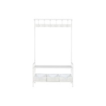 Garderobe mit Einlegeboden Home ESPRIT Weiß Metall Loft 110 x 36 x 186 cm