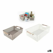 Multi-purpose basket Confortime Wood 32 x 22,5 x 10 cm (18 Units)