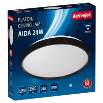 Ceiling Light Activejet AJE-AIDA 24W White Black 80 24 W (4000 K)