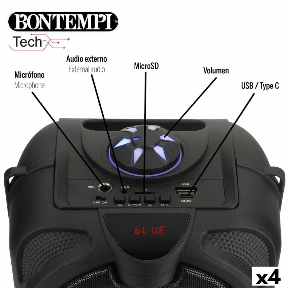 Lautsprecher mit Karaoke Mikrofon Bontempi 4 Stück