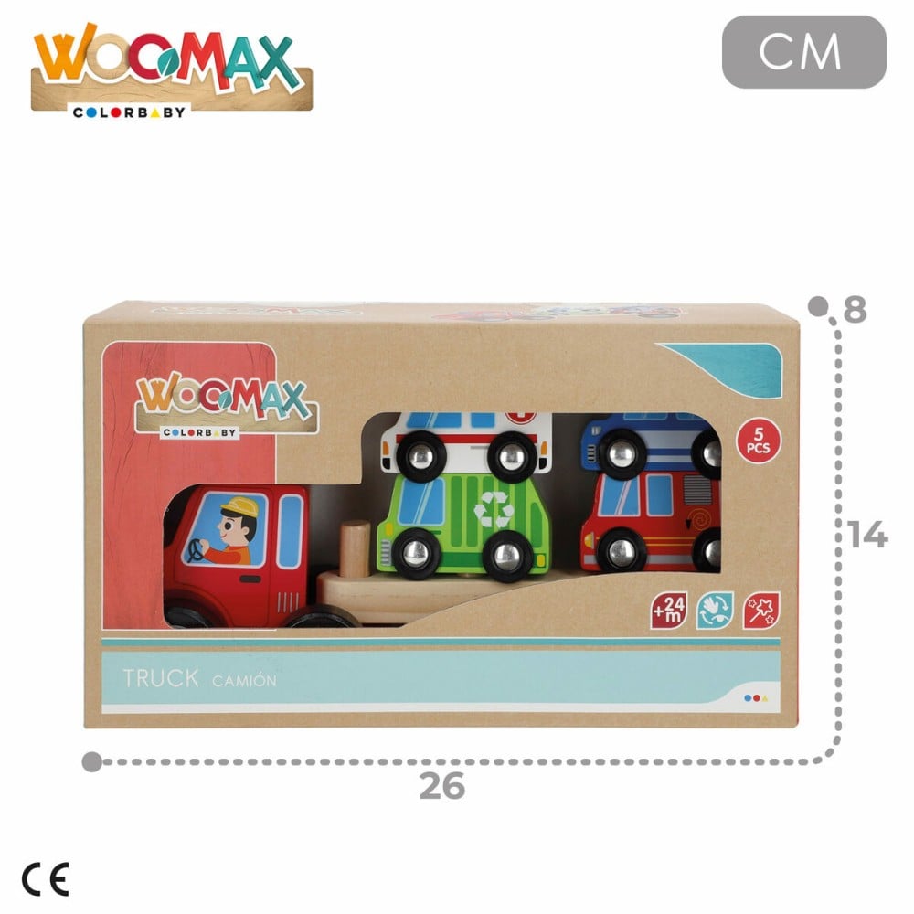 Camion porte-véhicules et Voitures 25 x 13 x 6 cm (6 Unités)