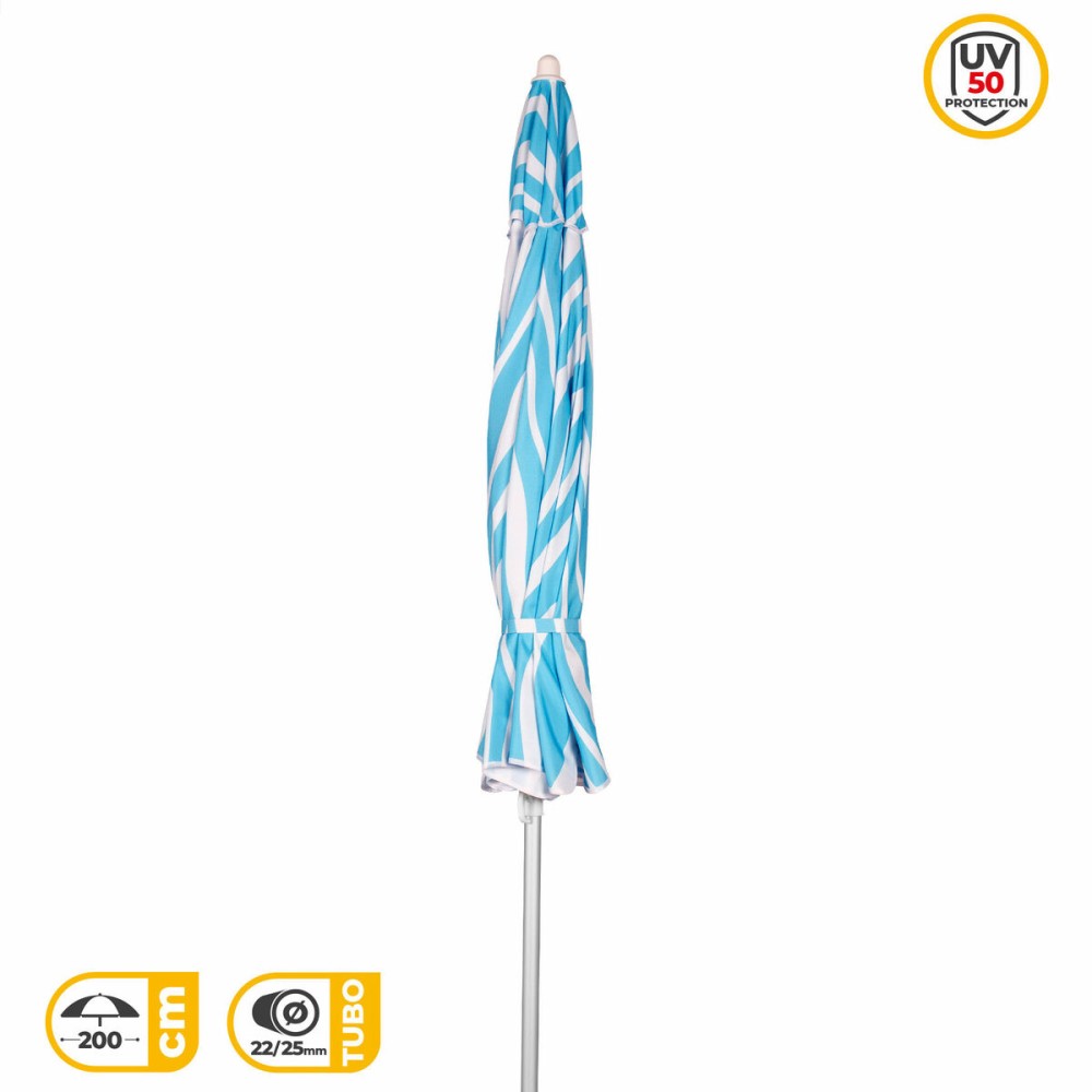 Beach parasol Aktive Blue 200 x 195 x 200 cm (6 Units)