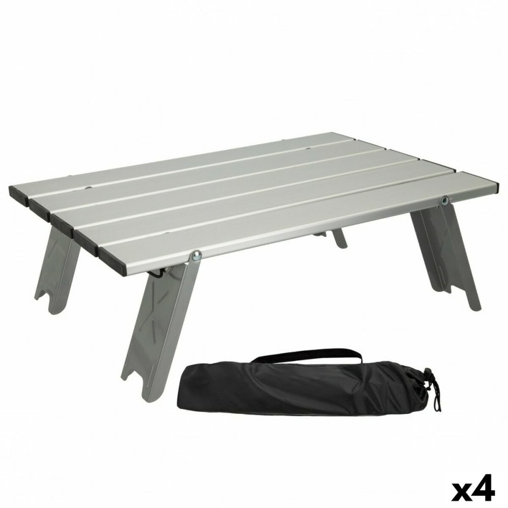 Table Piable Aktive Argenté Aluminium 40 x 13 x 28,5 cm (4 Unités)