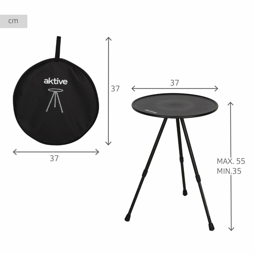 Table Piable Aktive Noir 37 x 55 x 37 cm (4 Unités)