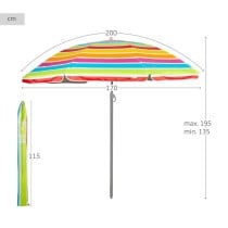Sonnenschirm Aktive 200 x 195 x 200 cm (6 Stück)