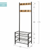 Garderobe mit Einlegeboden Max Home Stahl Melamine Spanplatte Minimalistisch 60 x 175 x 40 cm