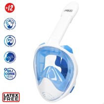Schnorchelmaske mit Halterung für Sportkamera AquaSport Blau Weiß (4 Stück)