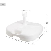 Base for beach umbrella Aktive White Ø 32 mm Ø 20 mm 45 x 29 x 45 cm (5 Units)