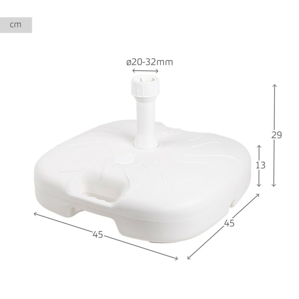 Base for beach umbrella Aktive White Ø 32 mm Ø 20 mm 45 x 29 x 45 cm (5 Units)