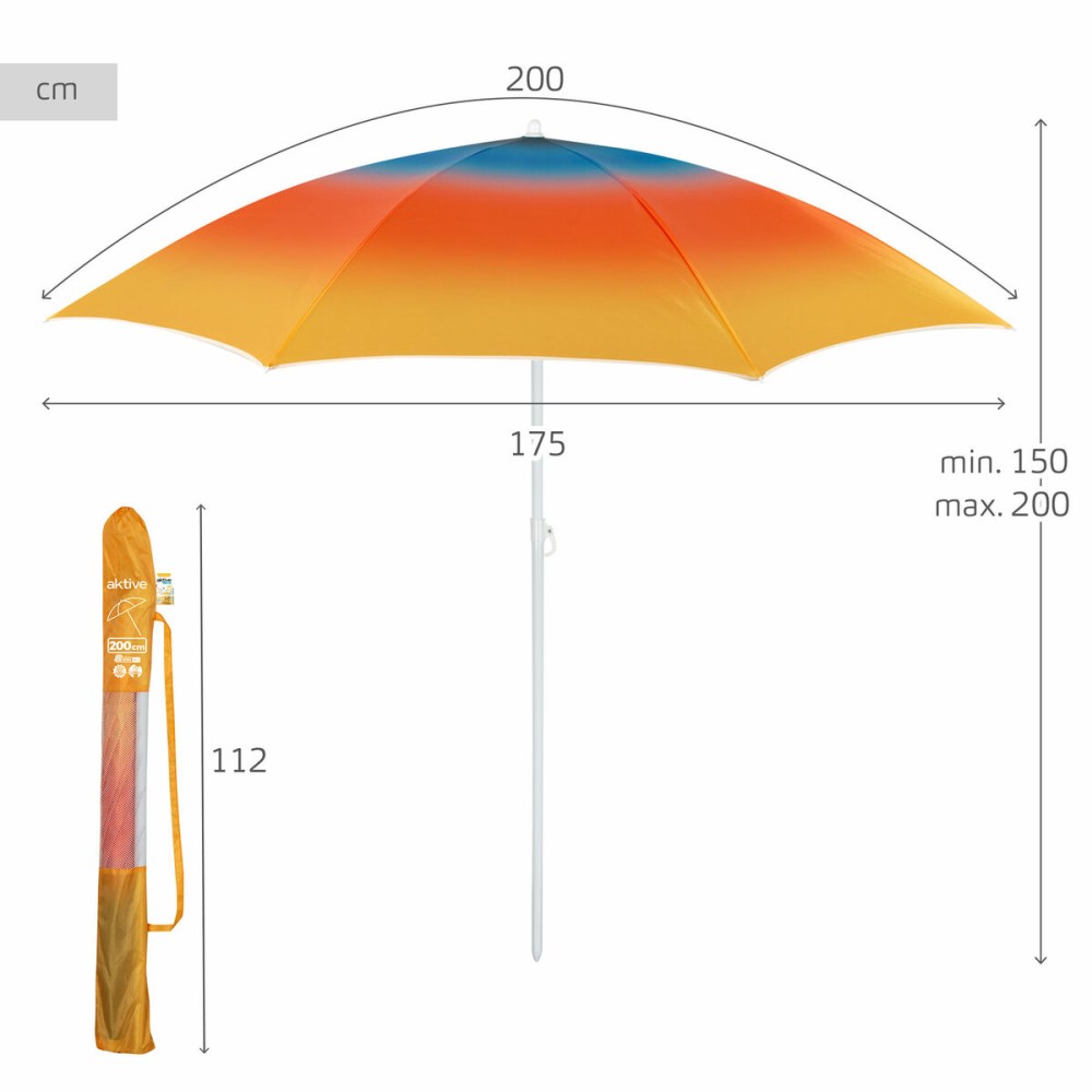 Sonnenschirm Aktive Bunt 200 x 200 x 200 cm (6 Stück)