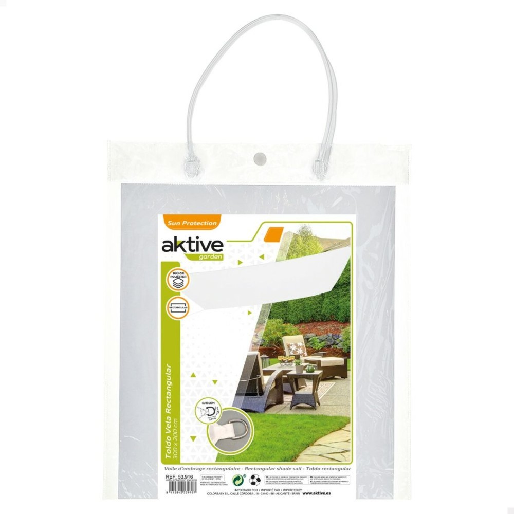 Sonnensegel Aktive rechteckig Weiß 200 x 0,5 x 300 cm (6 Stück)