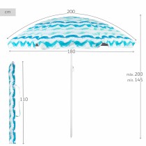 Beach parasol Aktive Silver 200 x 200 x 200 cm (4 Units)