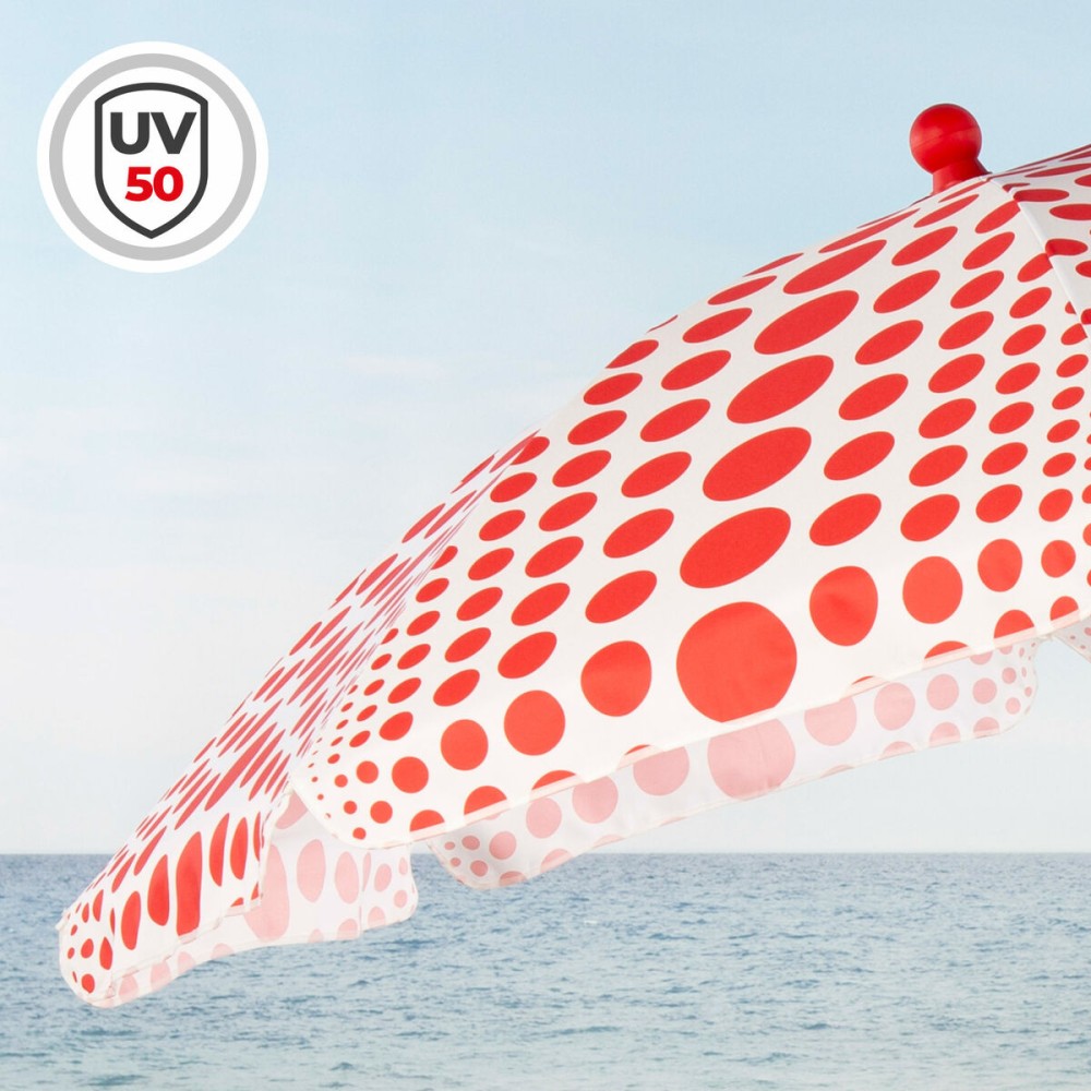 Parasol de plage Aktive Rouge 200 x 205 x 200 cm (6 Unités)