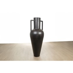 Vase Romimex Schwarz aus Keramik gedehnt 60 x 165 x 60 cm Mit Griffen