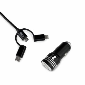 Universal USB Car Charger + USB-C Cable Subblim SUB-CHG-4CC002 Black 12 W