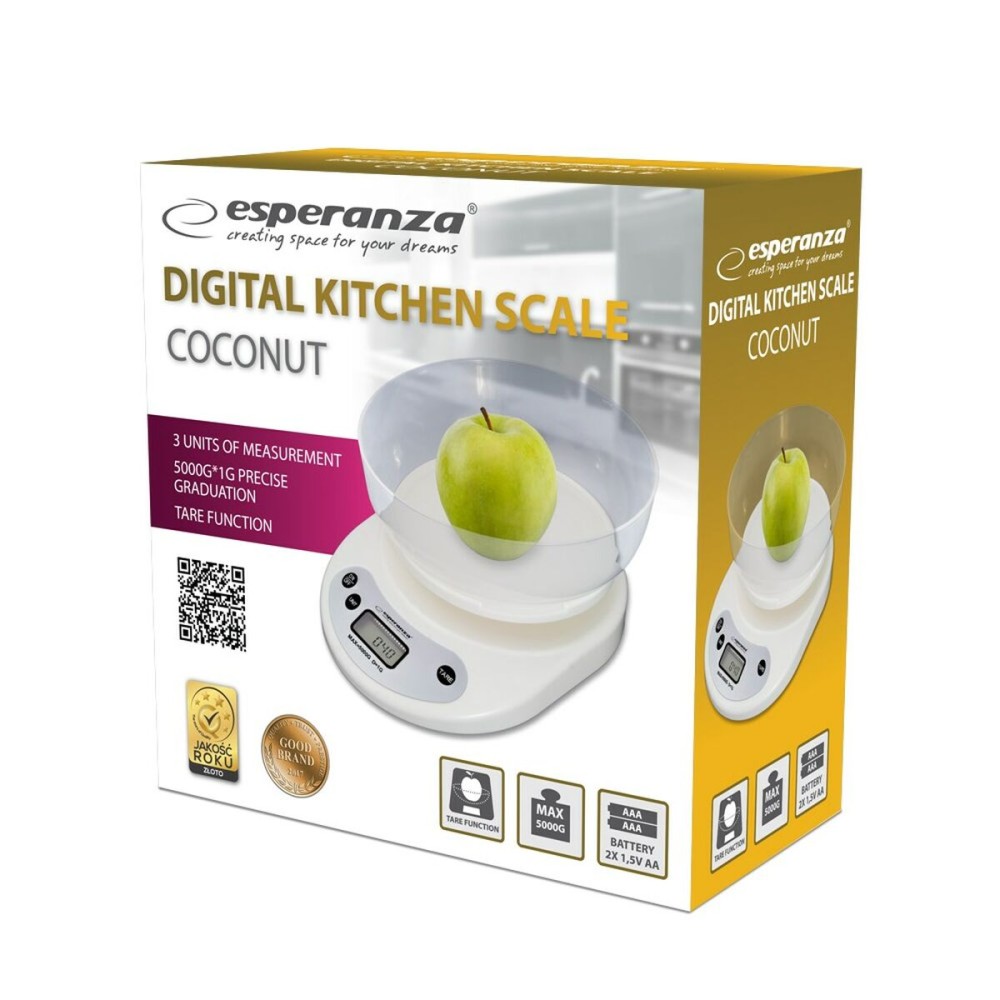 Küchenwaage Esperanza EKS007 Weiß 5 kg