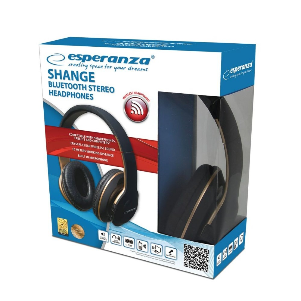 Casques Bluetooth avec Microphone Esperanza EH220 Noir