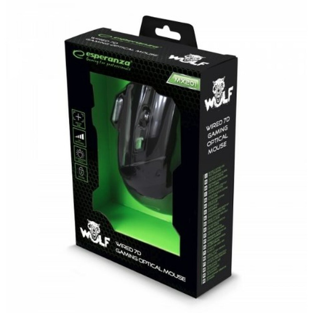 Souris Optique Esperanza EGM201G Noir Vert Noir/Vert