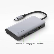 4-Port USB Hub Belkin AVC006btSGY Grey (1 Unit)