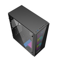 ATX Semi-Tower Gehäuse GEMBIRD CCC-FC-500 Schwarz Bunt