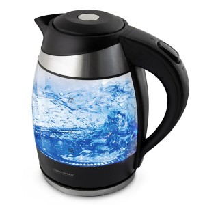 Wasserkocher mit Elektrischer Teekanne Esperanza EKK009 Schwarz Glas Kunststoff 2200 W 1,8 L