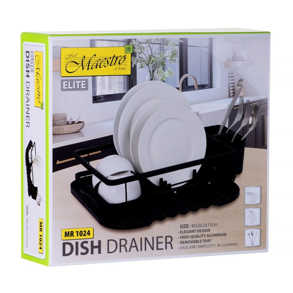 Abtropfsieb für die Spüle Feel Maestro MR-1024 36,5 x 40 x 15 cm Schwarz