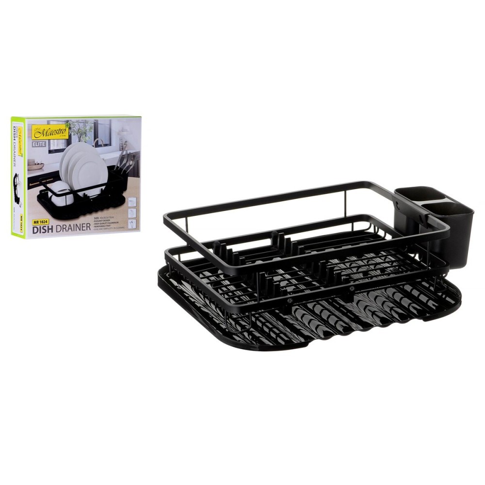 Abtropfsieb für die Spüle Feel Maestro MR-1024 36,5 x 40 x 15 cm Schwarz