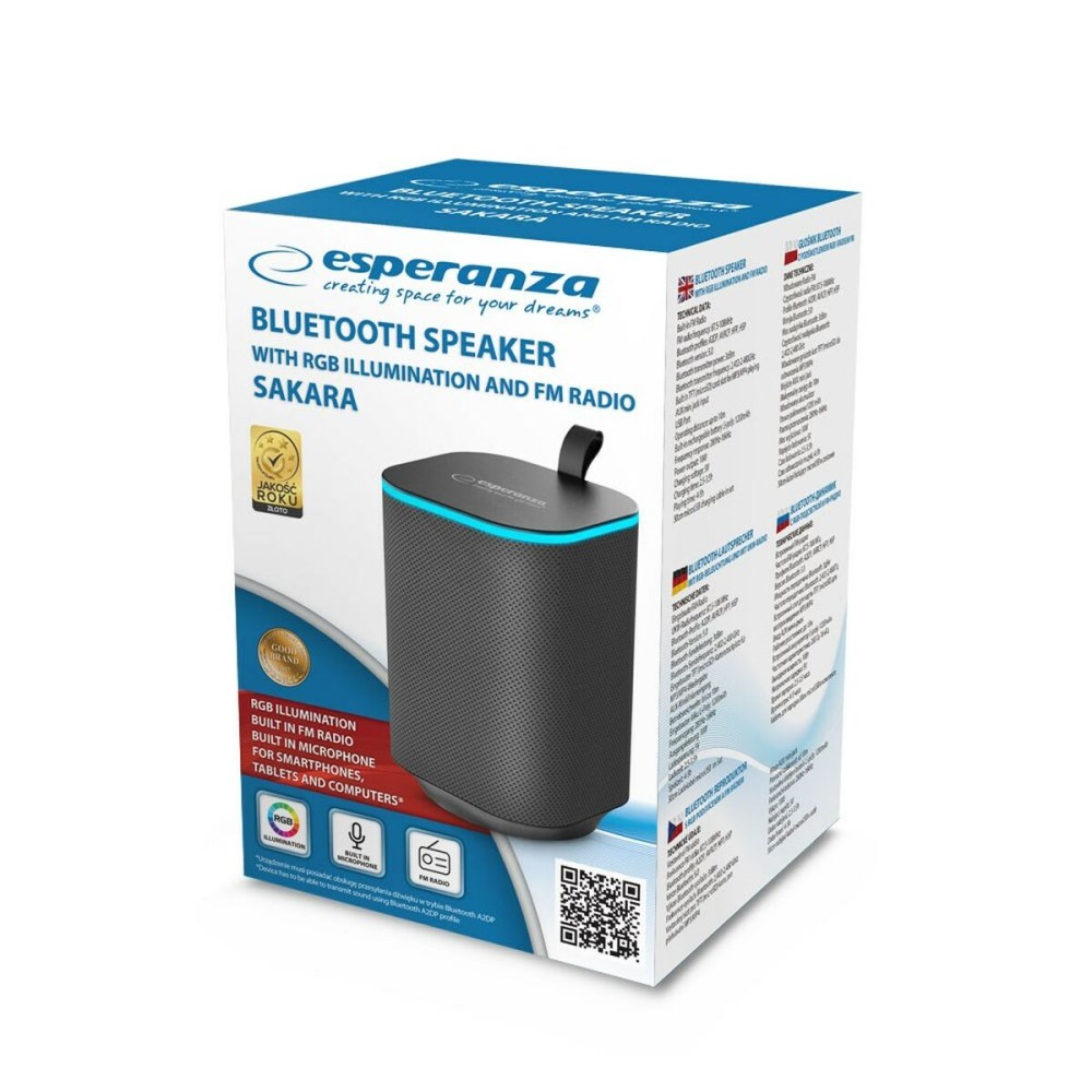 Haut-parleurs bluetooth portables Esperanza EP155 Noir