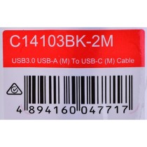 Câble USB A vers USB C Unitek C14103BK-2M Noir 2 m