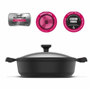 Casserole with lid Taurus 980929000 Black Ø 28 cm