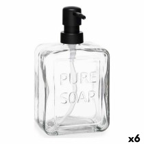 Soap Dispenser Berilo Pure Soap Transparent Crystal Plastic 570 ml 10 x 18 x 6 cm (6 Units)