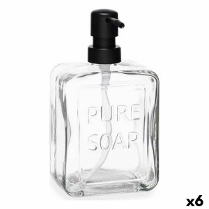 Distributeur de Savon Berilo Pure Soap Transparent Verre Plastique 570 ml 10 x 18 x 6 cm (6 Unités)