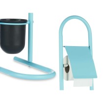 Toilet Paper Holder with Brush Stand Berilo CN-B0810P - 403 Blue 16 x 28,5 x 80,8 cm (4 Units)