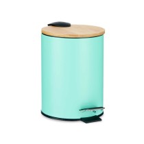 Corbeille à papier Menthe Métal Bambou 3 L (4 Unités)