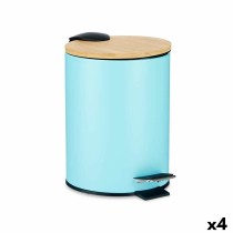 Rubbish bin Blue Metal Bamboo 3 L (4 Units)